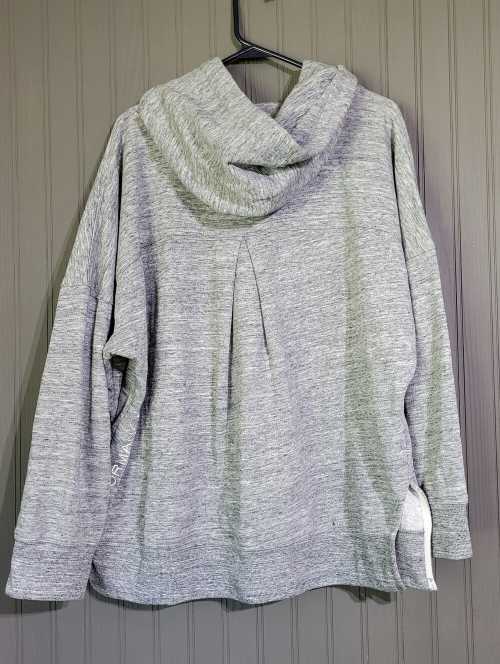Calvin Klein Performance Hooded Fleece Sweatshirt Side Slit Gray Women's XL - Picture 2 of 8